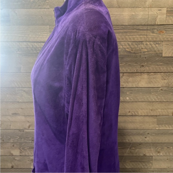 Vintage Onde Purple Suede Zip Dress Pockets 16 - Picture 9 of 16